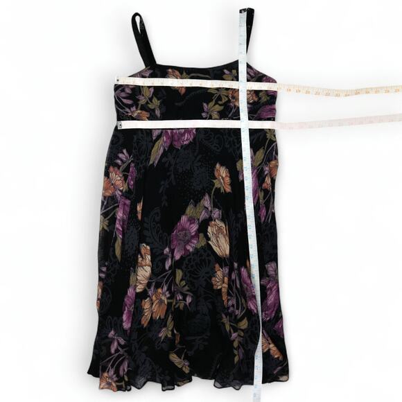 Eva Blue Petite Beaded Floral Midi Dress VTG Boho Whimsygoth Wednesdaycore 10P - Picture 8 of 8